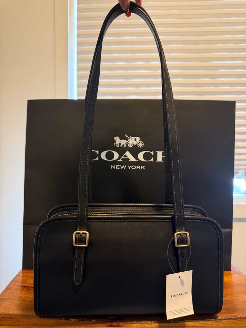 Coach Swing Zip Bag Black